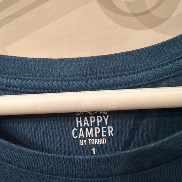 NWOT Torrid Teal Happy Camper Tee - Picture 3 of 3
